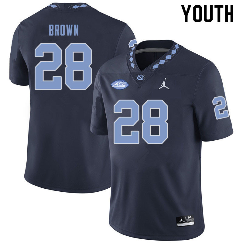 Youth #28 Tymir Brown North Carolina Tar Heels College Football Jerseys Sale-Navy